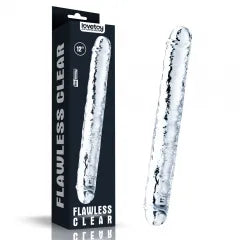 Lovetoy Flawless Clear dildo doble transparente 12 pulgadas